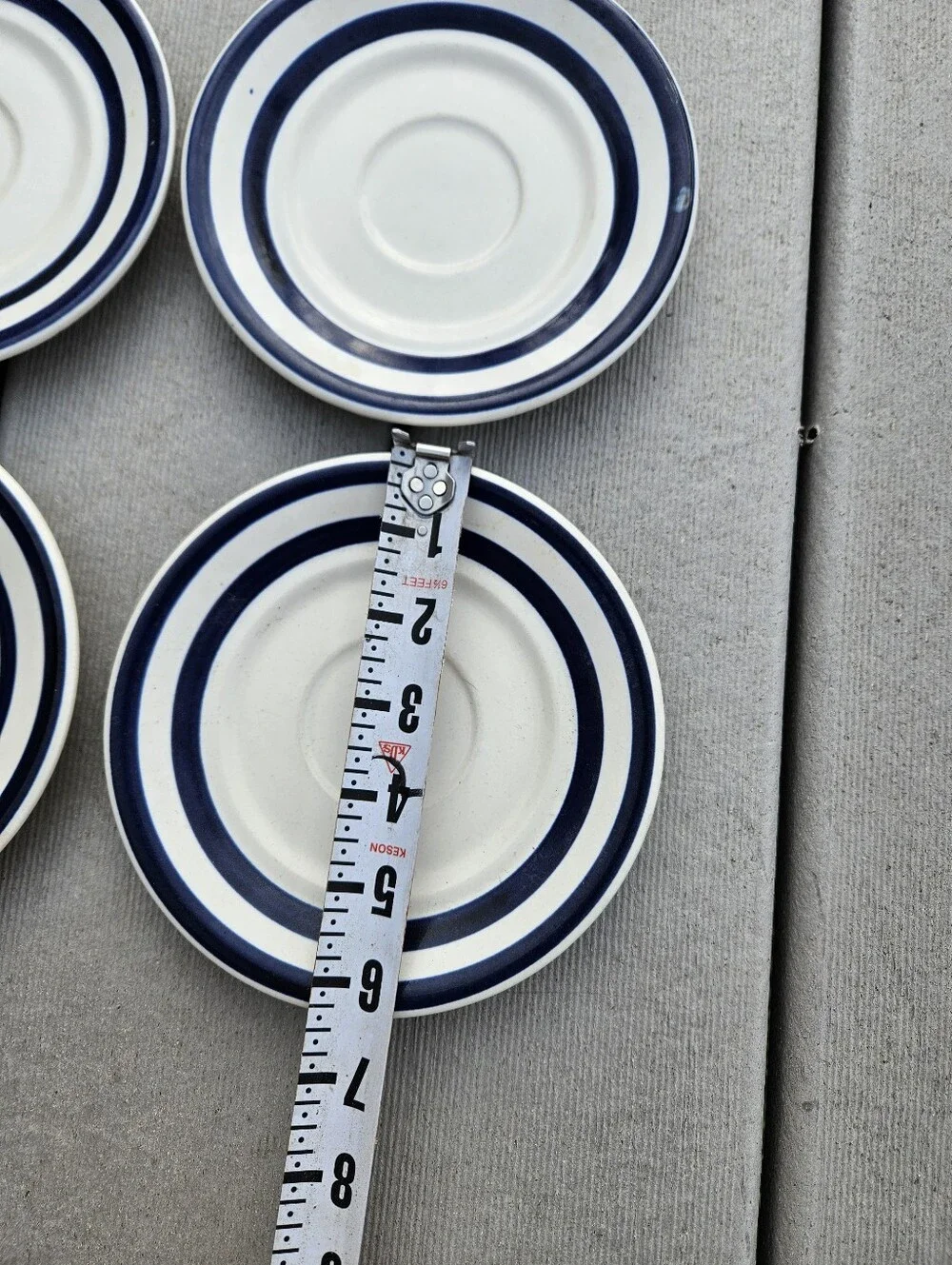 Mikasa, P7004 Lifestyle SQUARE DANCE BLUE, Set of 4 Saucer Plates 6.25